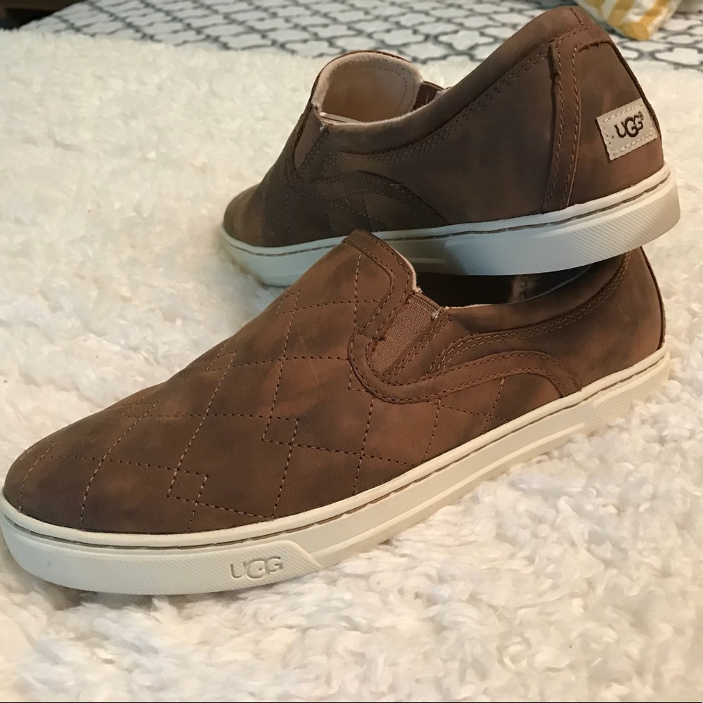 Uggs distressed slip-ones.
